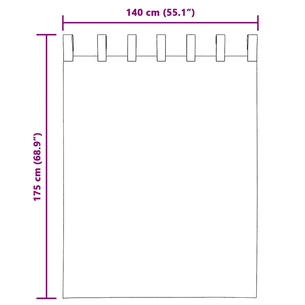 Tende in Voile con Linguetta 2 pz Nero