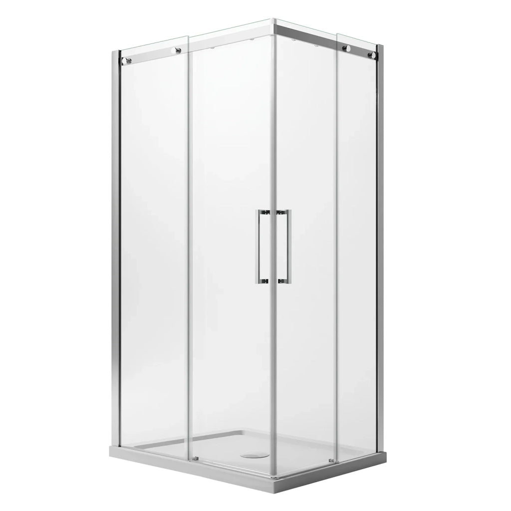 Box Doccia Rettangolare 80x110CM H200 Vetro Trasparente 8mm Sinistra con EasyClean mod. Prime Corner