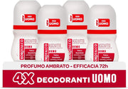BOROTALCO SET 4 PZ DEO ROLL-ON 50ML L'UNO NEW ASCIUTTO PROFUMO AMBRATO NO ALCOOL 72H