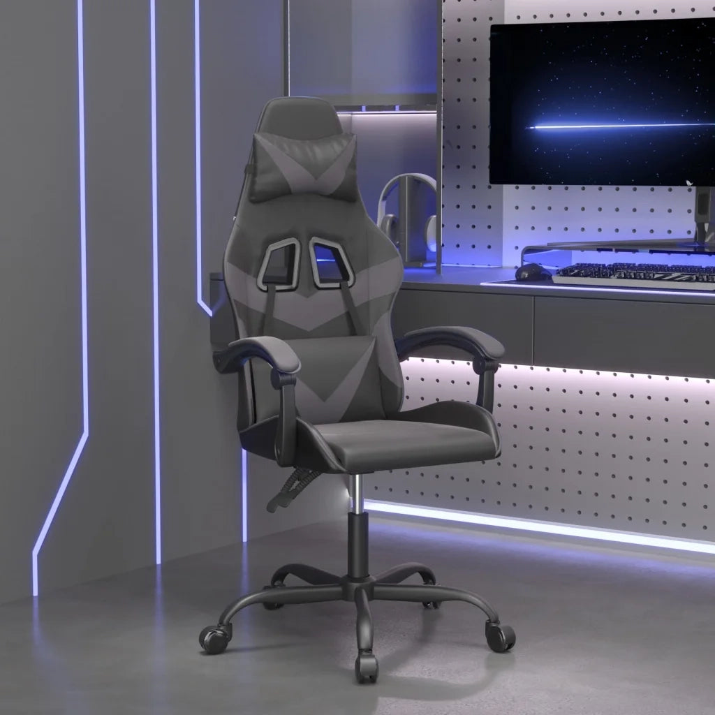 Sedia da Gaming Nera e Grigia in Similpelle 3143846