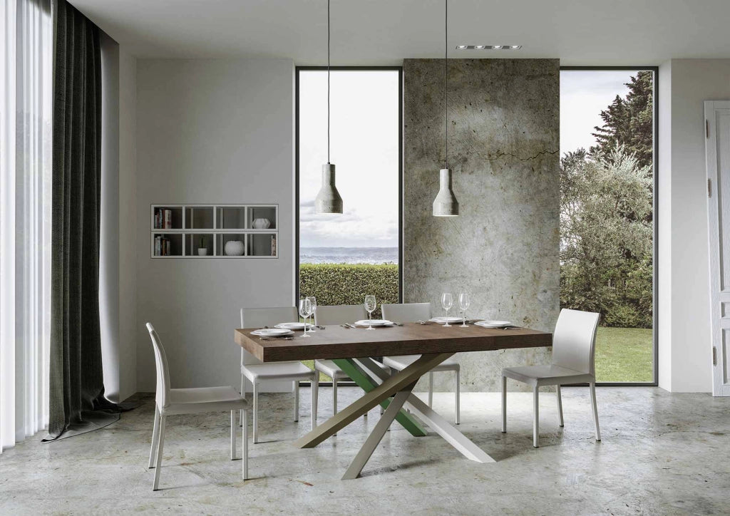 Tavolo allungabile 90x160/420 cm Volta Premium noce telaio 4/A