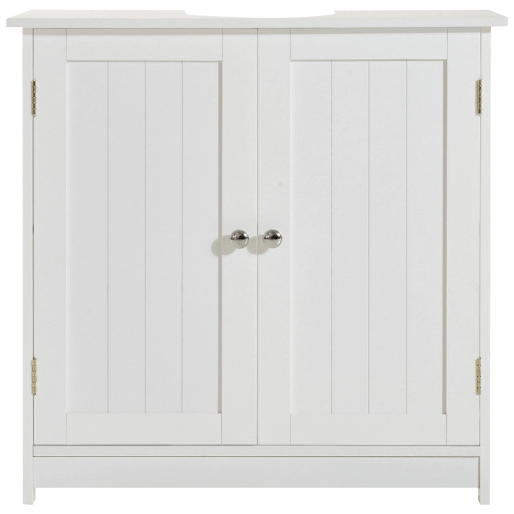 Mobile Sottolavabo Bagno con 2 Ante e Ripiano Regolabile ¨C Minimal ¨C Bianco 60x30x60 cm