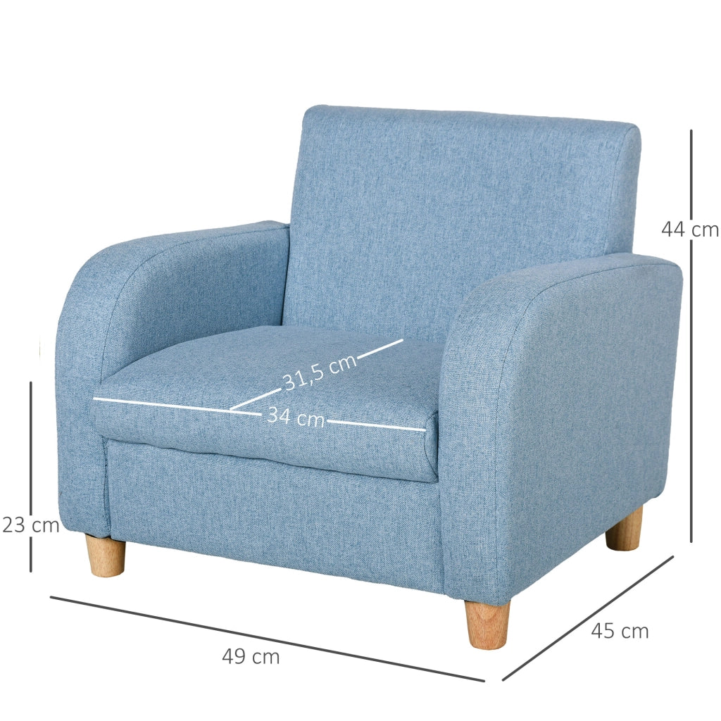 Poltrona per Bambini Design ¨C zephmum ¨C Legno, Blu, Tessuto