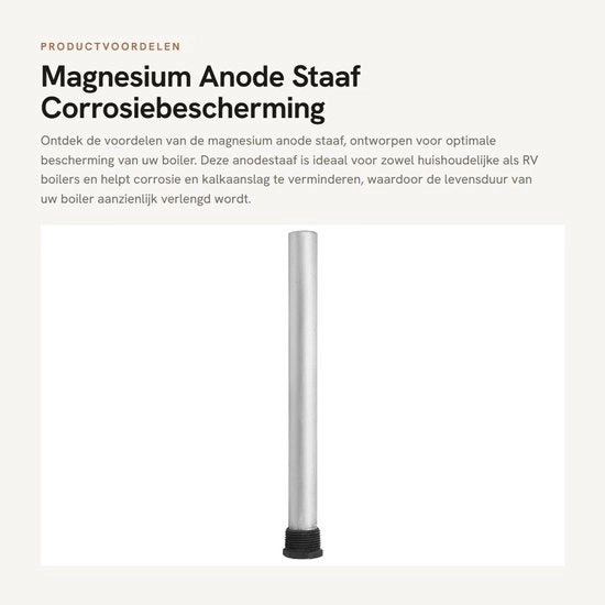 Anodo in Magnesio - 1 1/2 Pollici NPT - Resistente - Protezione contro la Corrosione - Adatto per Caldaie - Lega di Magnesio Ecologica