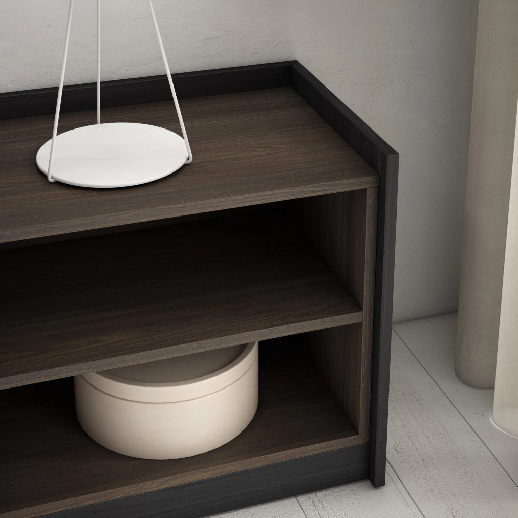 Mobile TV Soggiorno, 310x50x37 cm, Per TV fino a 80", Mobile Soggiorno, Rovere scuro e Nero