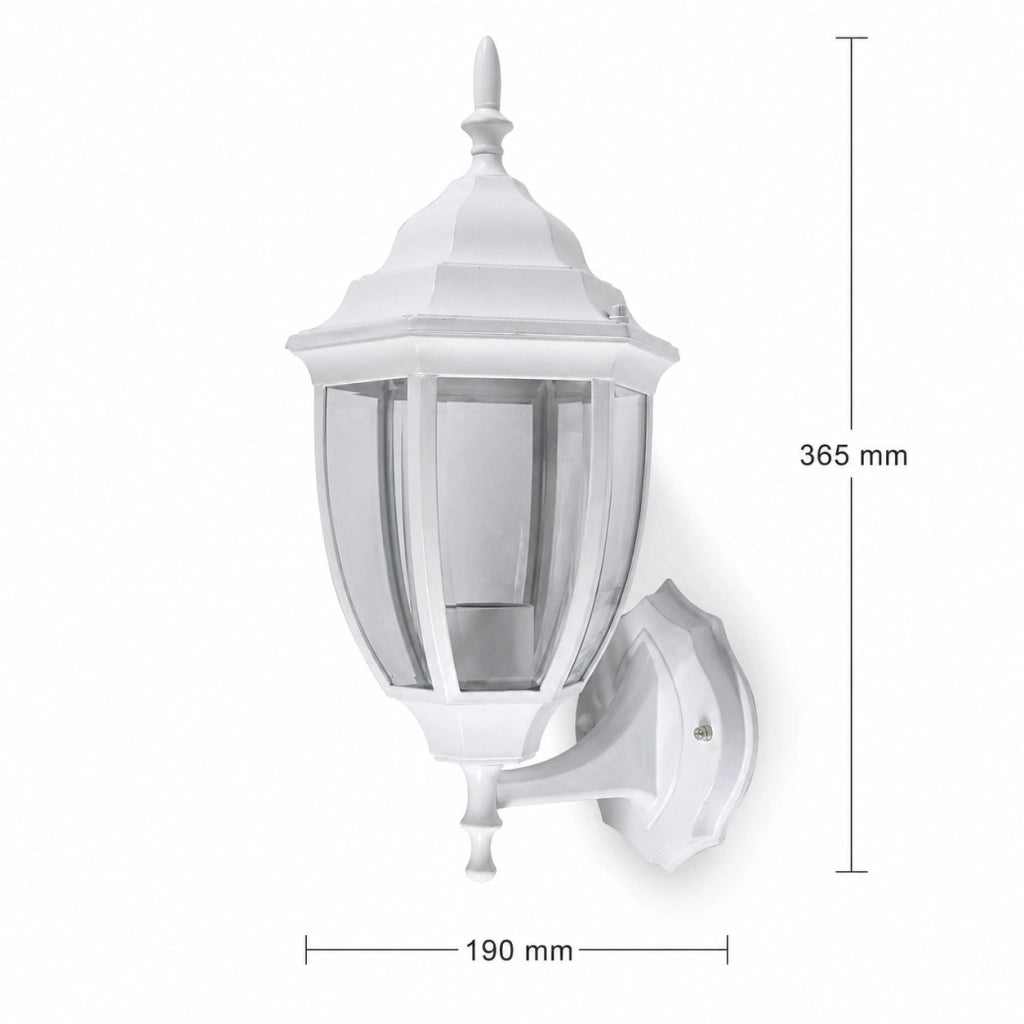 APPLIQUE DA ESTERNO LANTERNA BIANCA PARETE E27 MAX 60W CLASSICA GIARDINO IP44 A2