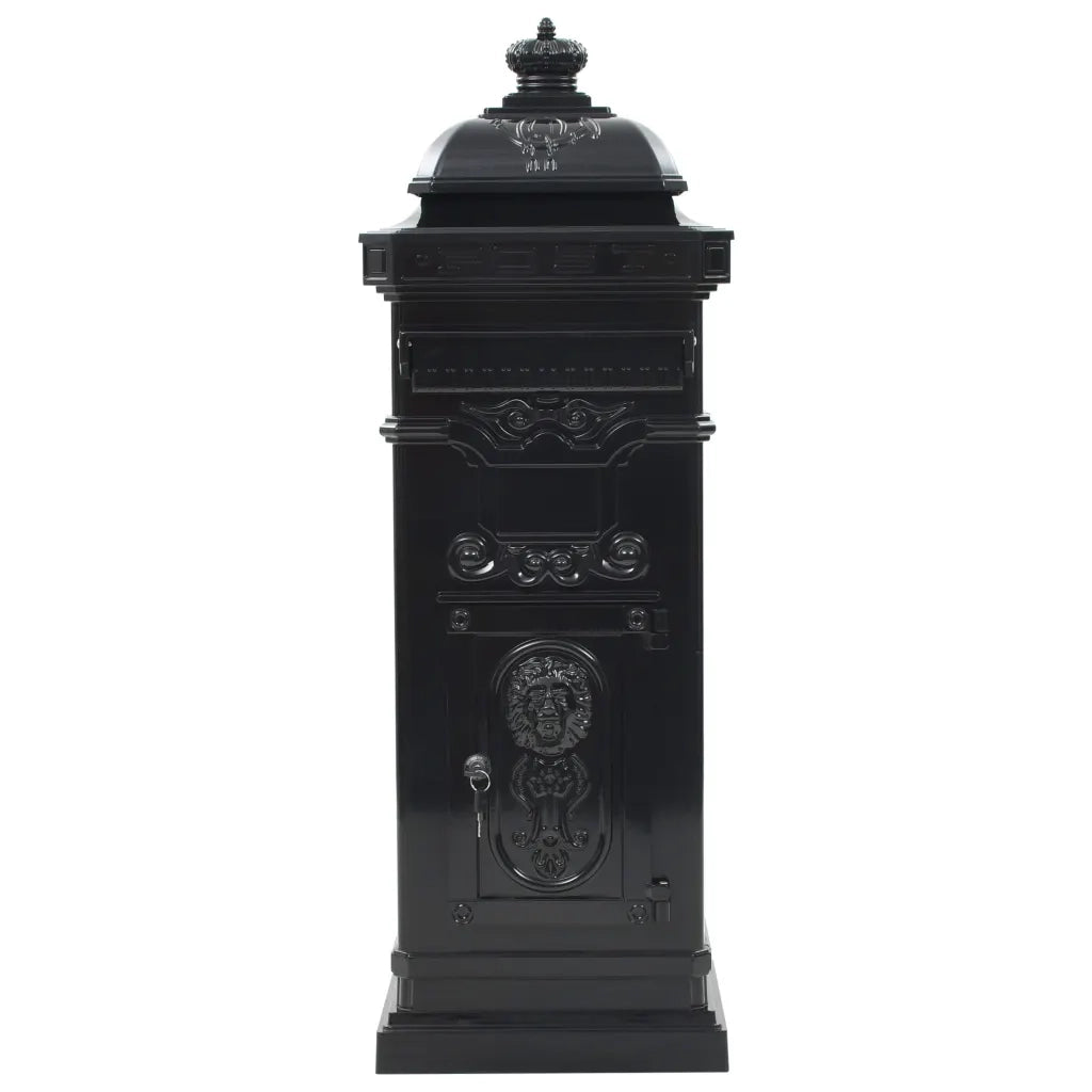 Cassetta della Posta in Alluminio Inossidabile Vintage Nera 43888