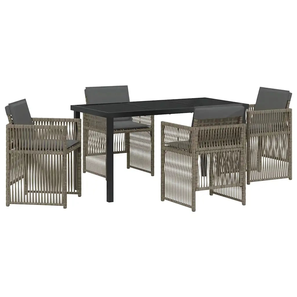 Set da Pranzo per Giardino 5 pcs Grigio