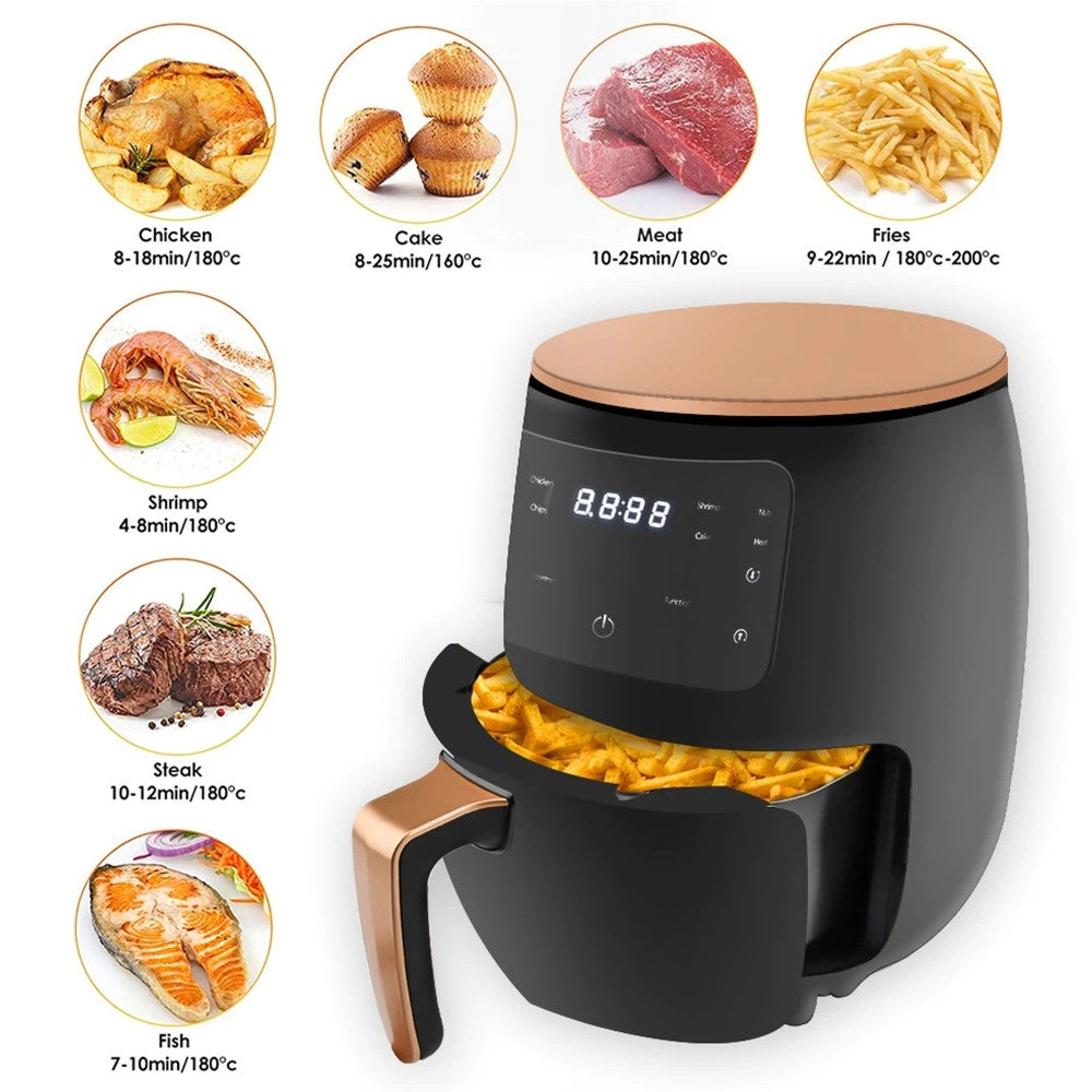 Trade Shop - Friggitrice Ad Aria Calda Senza Olio Airfreyer Xl Digitale 6 Lt Premium 2400 W -