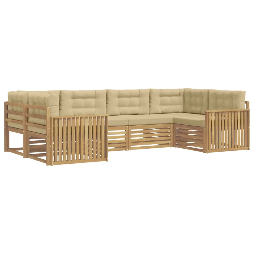 Set di divani da esterno 6 pcs Bianco e Beige 3391043
