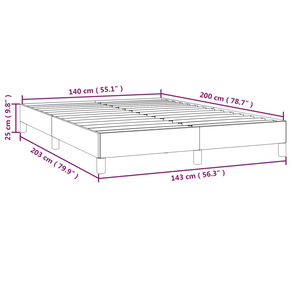 Letto matrimoniale | Letto per adulti | Giroletto senza Materasso Nero 140x200 cm in Tessuto