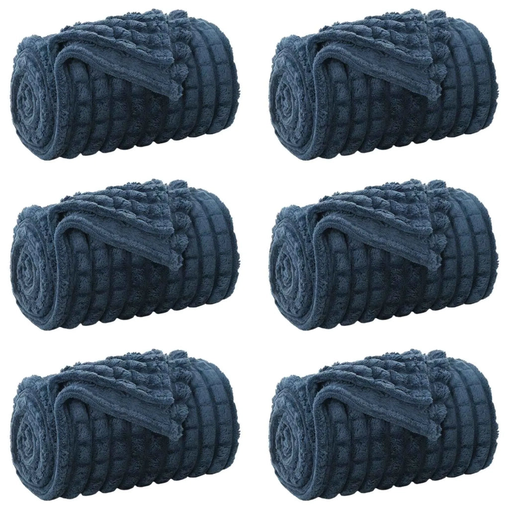 Coperte da Pile 6 pcs Blu navy 270 x 240 cm Panno 42016960
