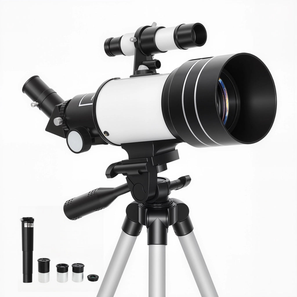 Telescopio 70 mm Obiettivo 5x24 ¨C Minimal ¨C Stativo Regolabile Argento