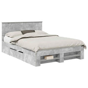 Letto matrimoniale | Letto per adulti | Struttura del letto con testiera Grigio cemento 160 x 200 cm