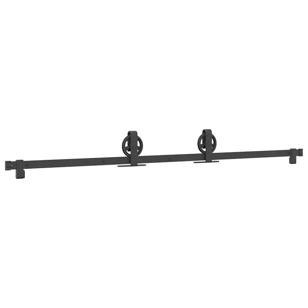 Kit di Binari per Porte Scorrevoli 183 cm Acciaio Nero 4009728