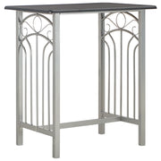 Set da Bar 3 pz in Legno e Acciaio Nero 284396