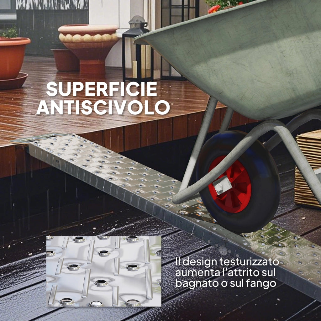Rampa Pieghevole per Moto ¨C Minimal ¨C Acciaio Antiscivolo Argento