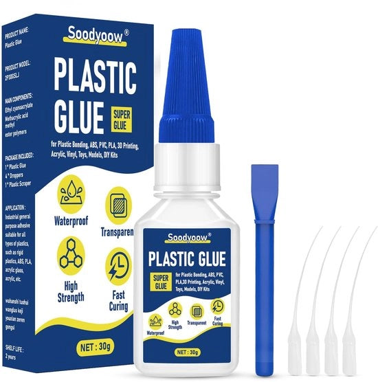 Laccare Kunststof Extra Resistente - Velocemente Aderente - Per Kunststof/PLA/Acrilico - 4 Applicatori - Soluzione Professionale - Impermeabilizzazione Duratura