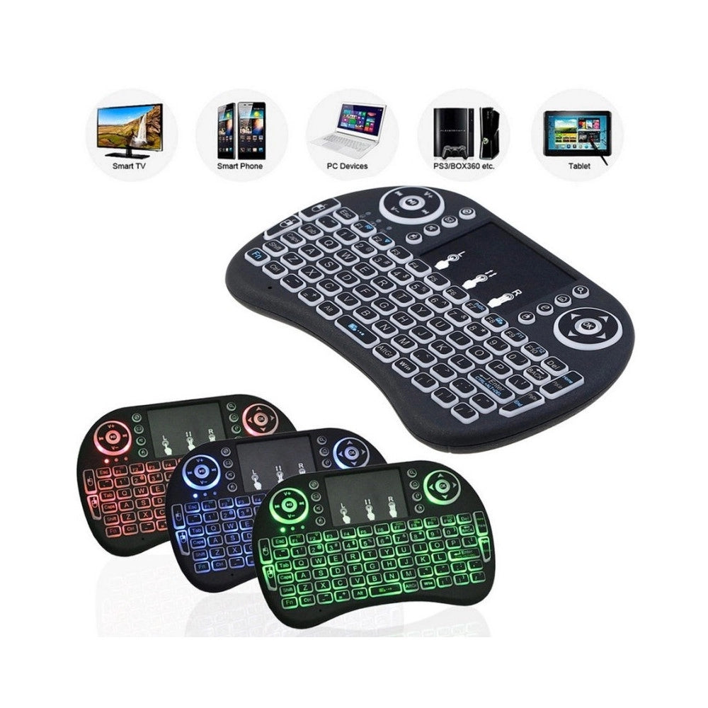 Trade Shop - Mini Tastiera Qwerty Retroilluminato Wireless Ergonomica Con Mouse Touchpad -