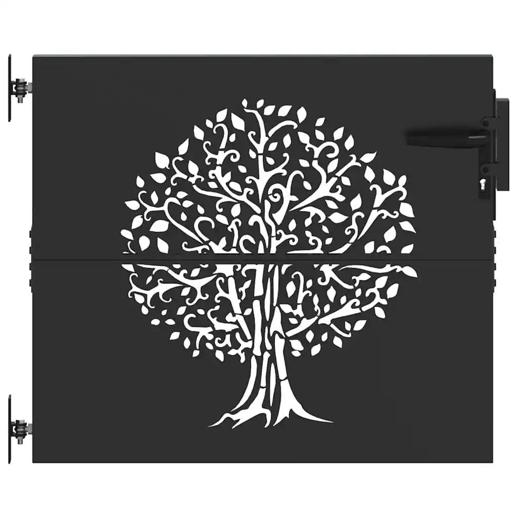 Cancello da giardino con blocco Nero 85 x 100 cm 42015859