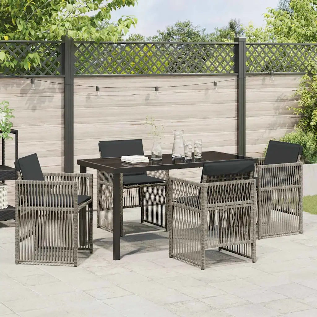 Set da Pranzo per Giardino 5 pcs Grigio