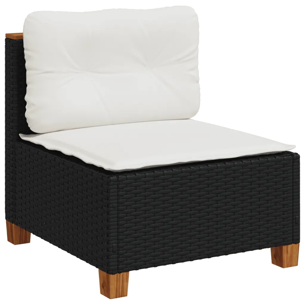 Set Divani da Giardino con Cuscini 7pz Nero Polyrattan 3261737