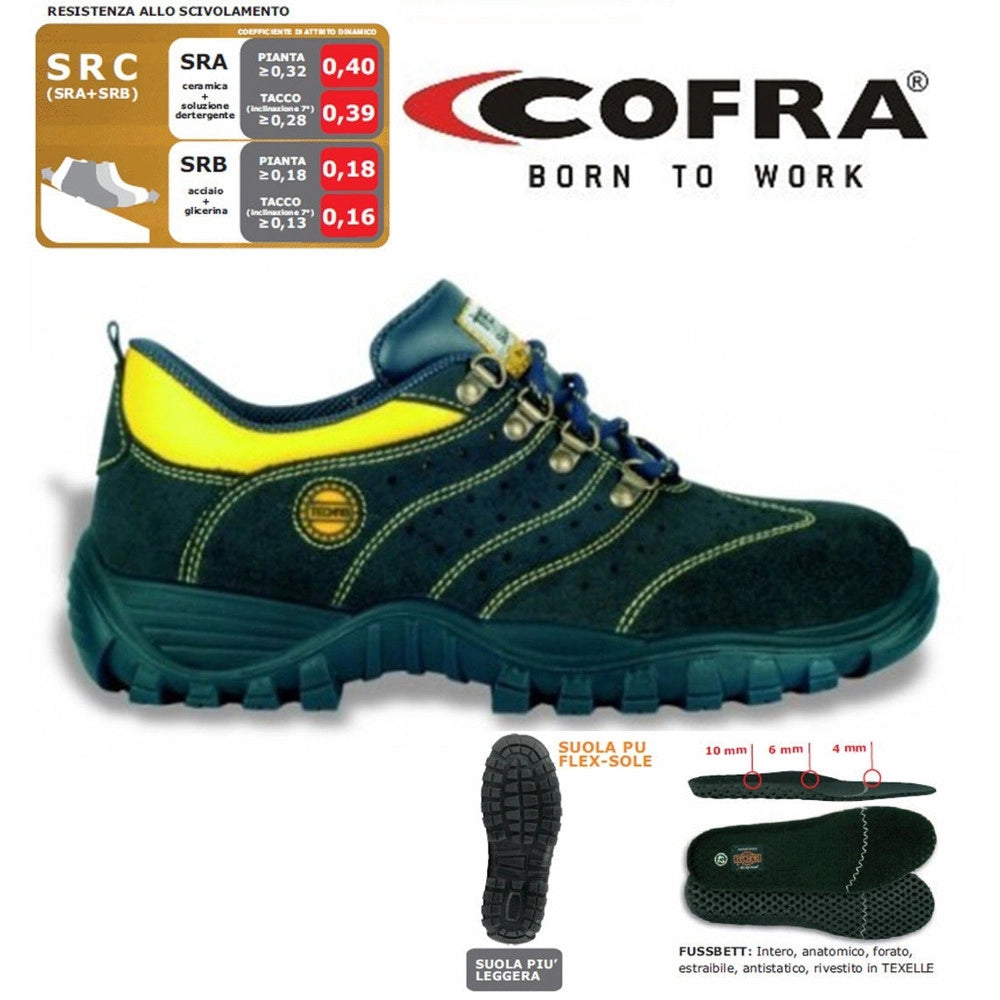 Trade Shop - Scarpa Arno Bassa Crosta Scamosciata Cofra Da Lavoro Antinfortunistica -    45