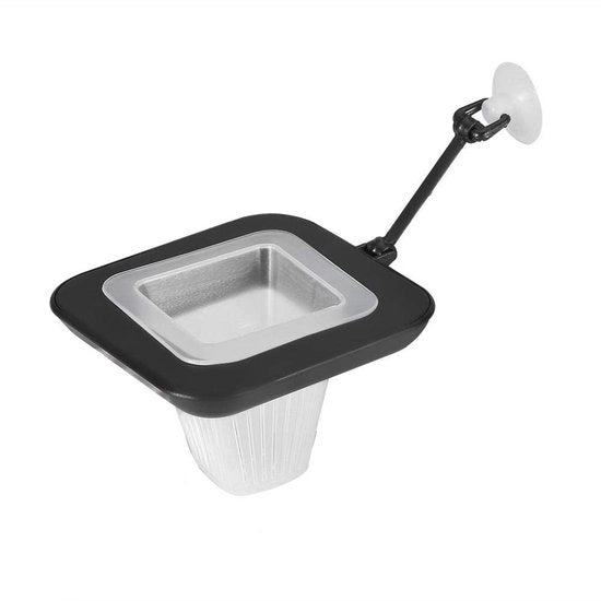 Alimentatore per Animali Domestici - Fattore di Crescita - Contenitore per Gatti/Cani - Materiale Plastico - Con Fermo Cibo - Adatto per Vermi Rossi - Dimensioni 6,3 x 6,3 x 6,3 cm
