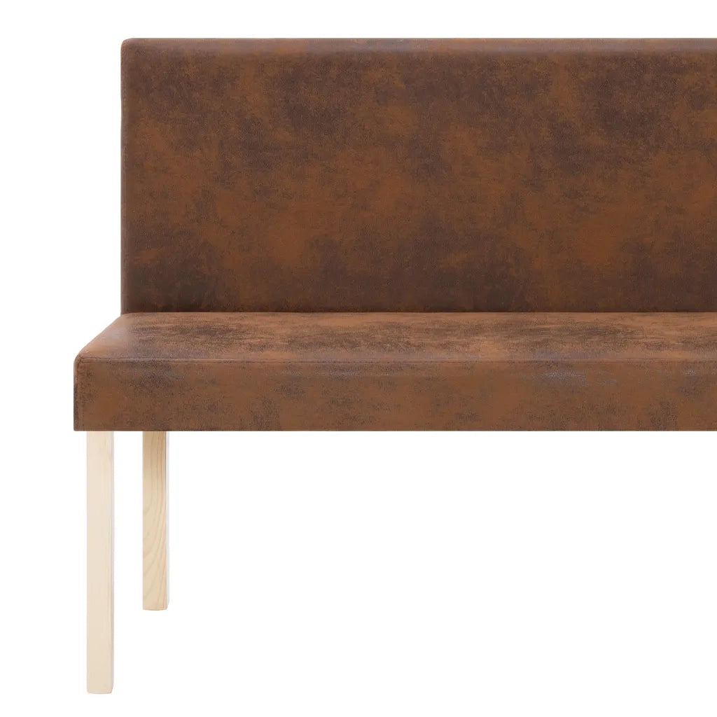 Panca-Sgabello 139,5 cm Marrone in Pelle Scamosciata Artificiale