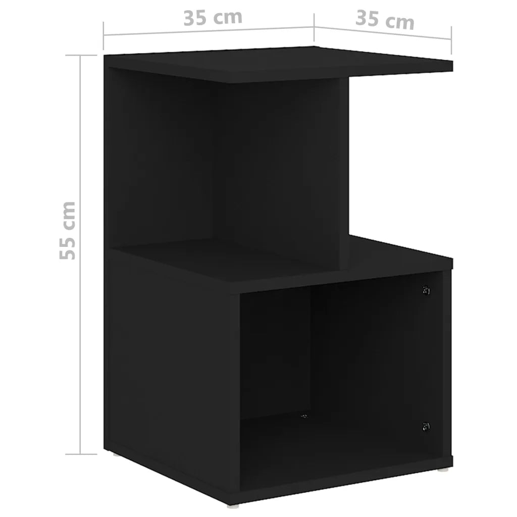 Comodini 2 pz-Set di 2 Tavolino da notte Neri 35x35x55 cm in Legno Multistrato