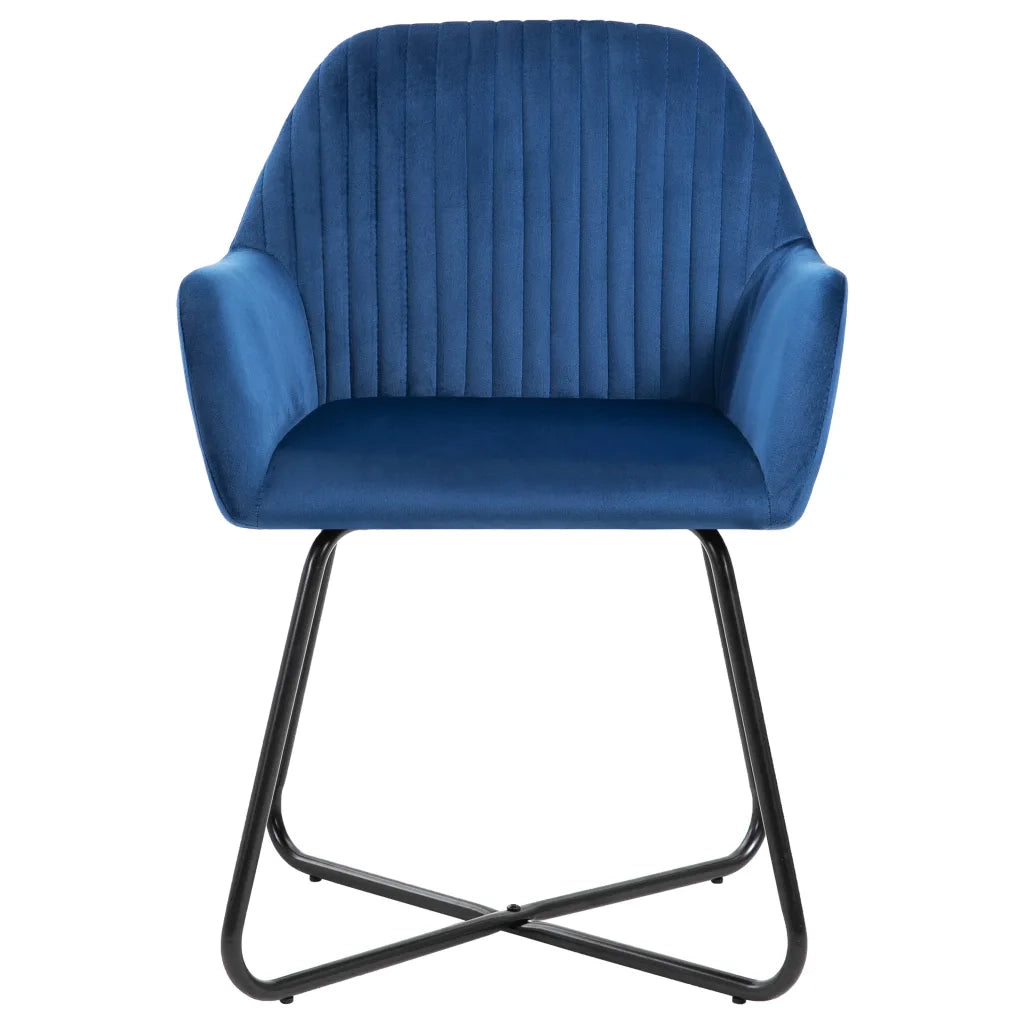 Sedie da Pranzo 2 pz Blu in Velluto 249802