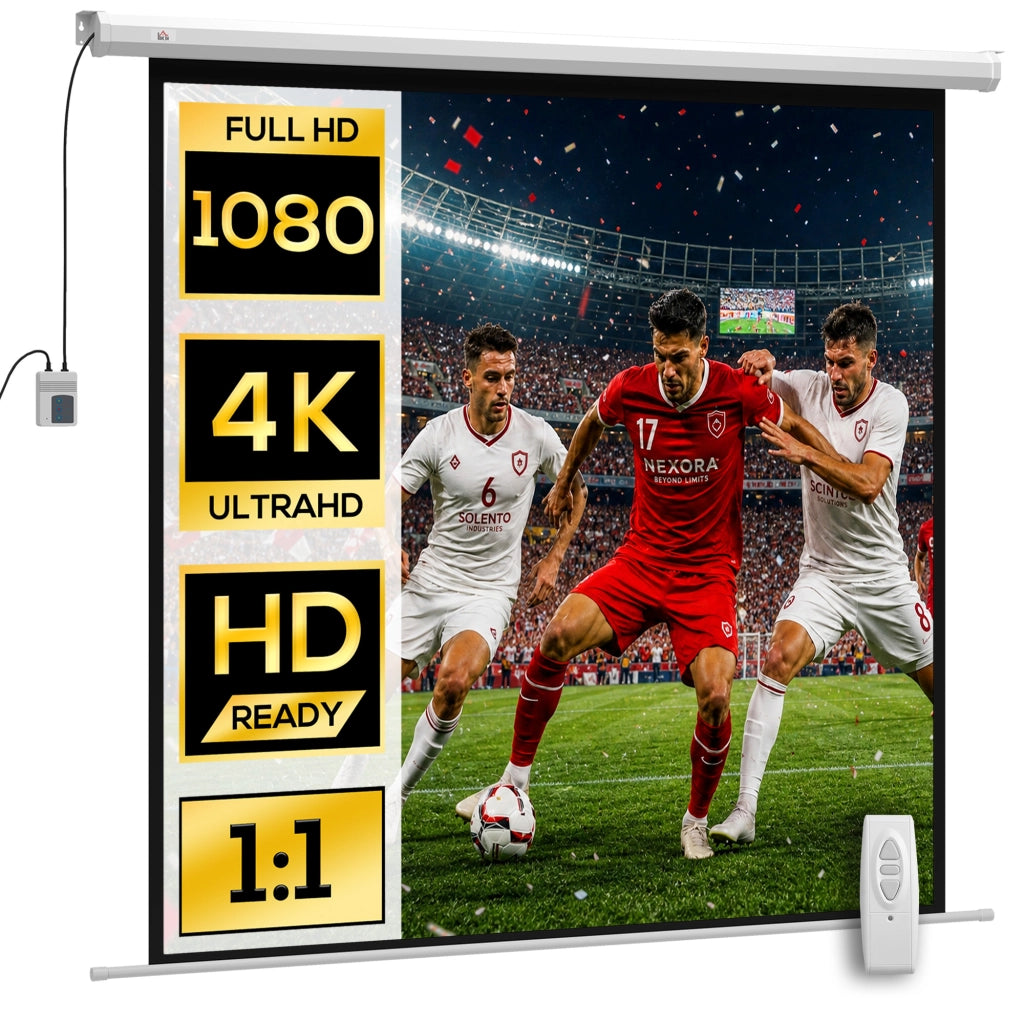 Telo per proiettore 189,5x189,5 cm 92 pollici ¨C Minimal ¨C 1:1 HD 4K per home cinema e presentazioni