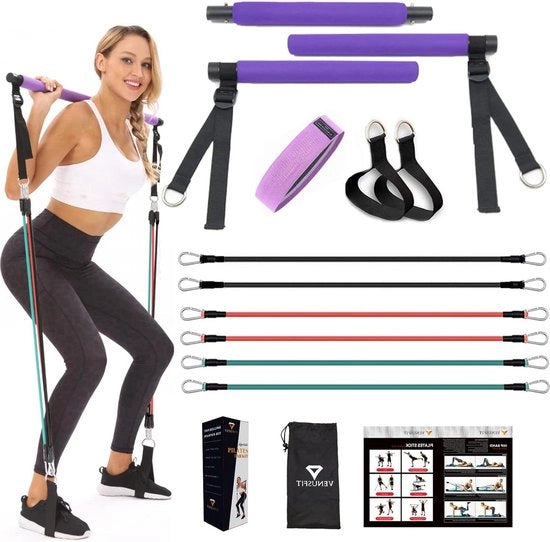 Impianto per esercizi di Pilates con barra di resistenza regolabile per formazione fisica - Yoga Stretching Sculptura - Allenamento in palestra 25 kg