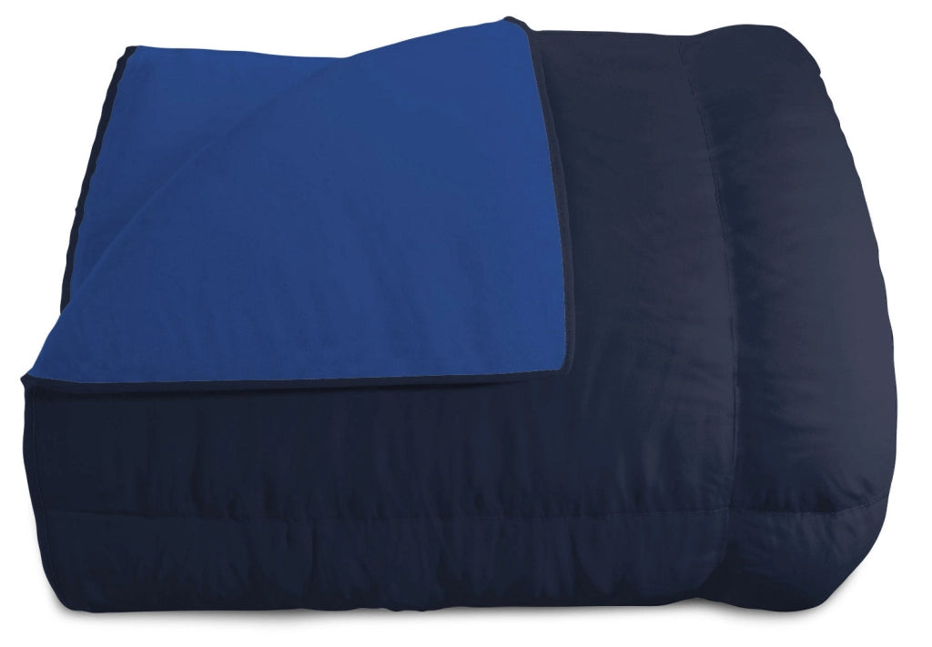 Trapunta Invernale Matrimoniale Doubleface 300gr Blu Scuro/Blu Royal