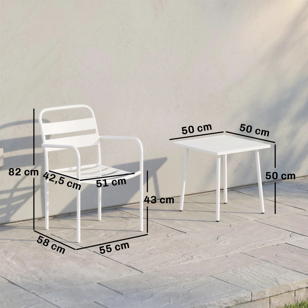 Set Bistrot 3 Pezzi ¨C Zephmum ¨C Grigio, Metallo, Vetro