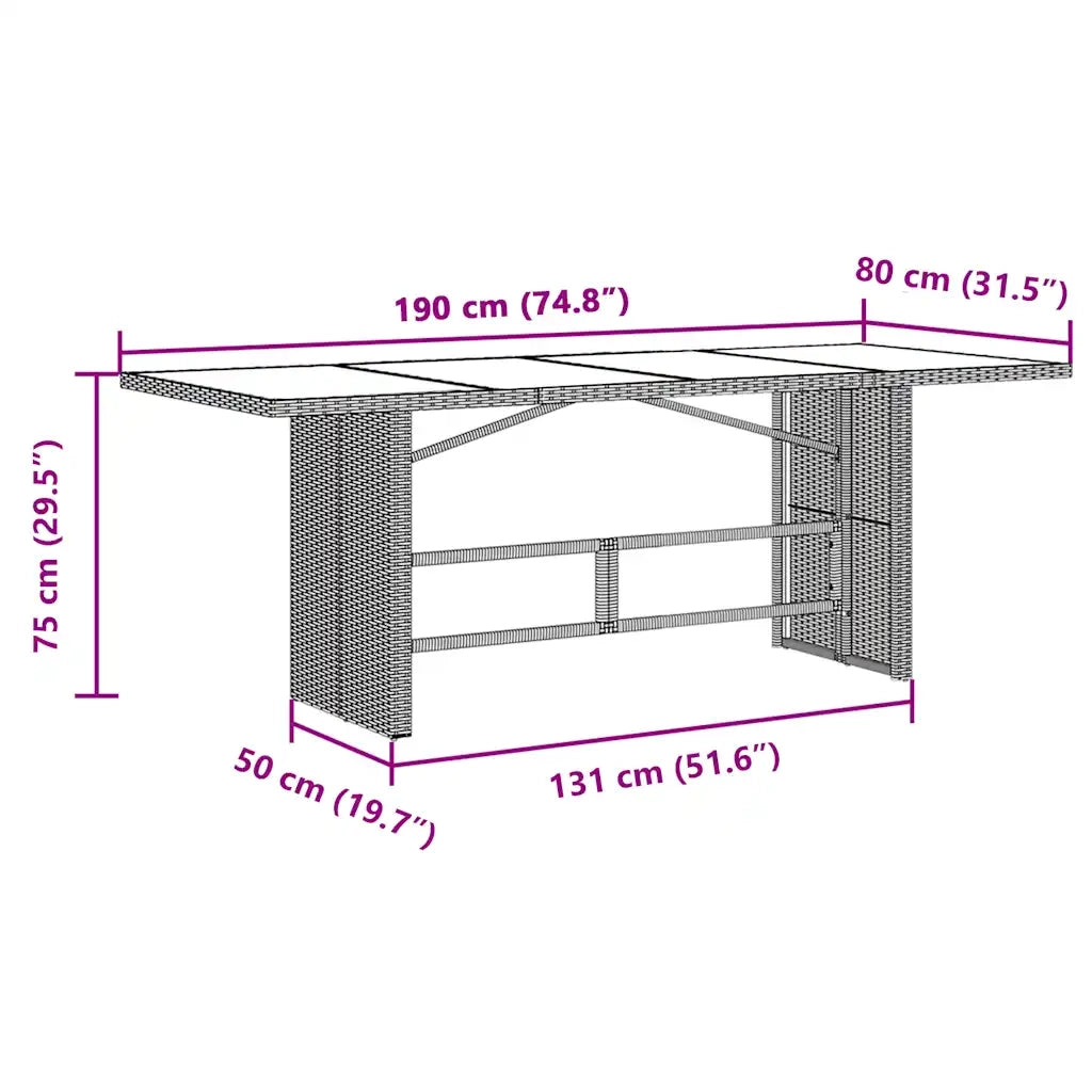 Set Bistrò da Giardino 7 pz con Cuscini in Polyrattan Grigio 3277163