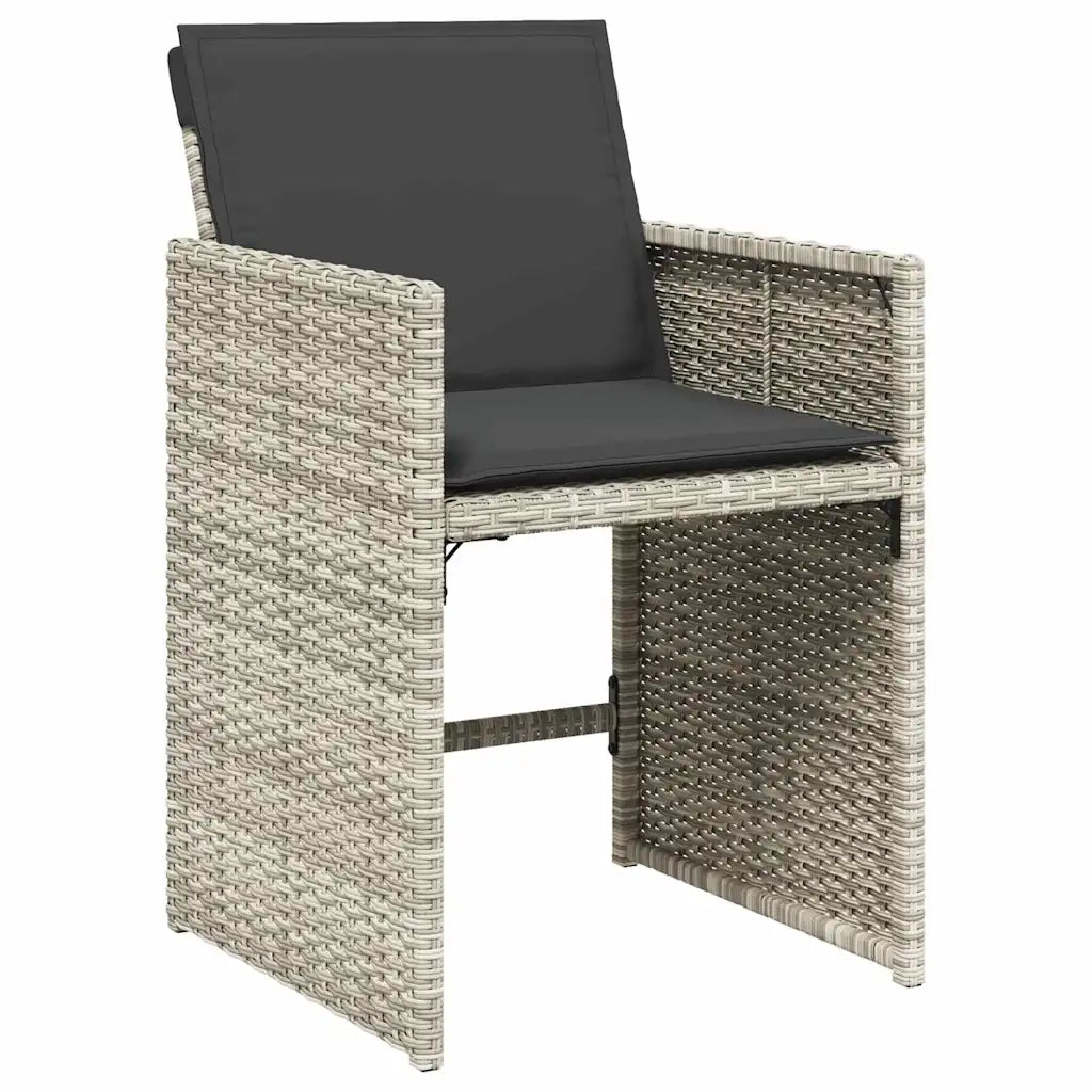 Set da Pranzo per Giardino 5 pcs Grigio chiaro polyrattan