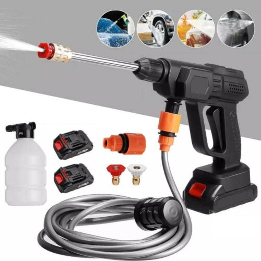 Trade Shop - Idropulitrice A Doppia Batteria 26v Alta Pressione Portatile Lavaggio Auto 96532 -