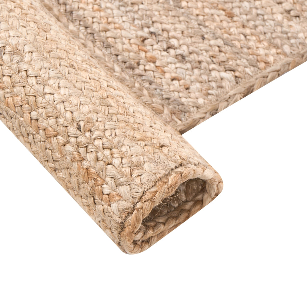 Tappeto beige in juta 80 x 300 cm Asimmetrico intrecciato Stile rustico Soggiorno Camera da letto