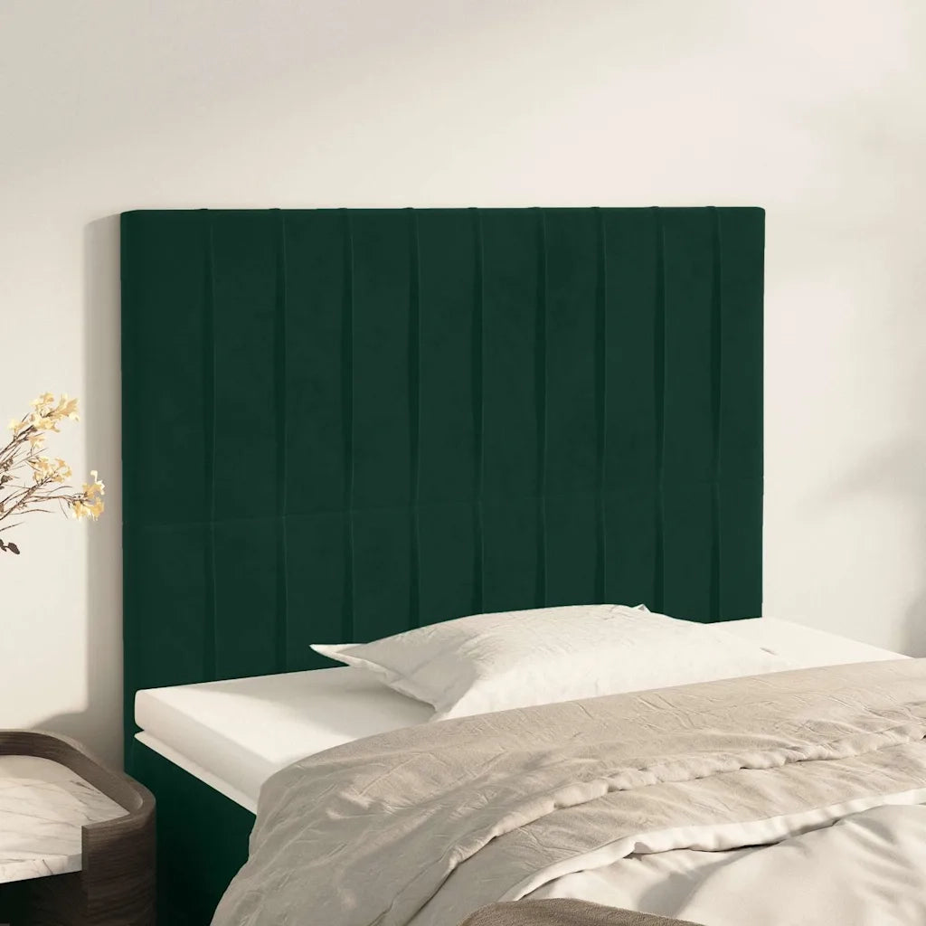 Testiera | Testata Verde Scuro 100x5x118/128 cm Velluto