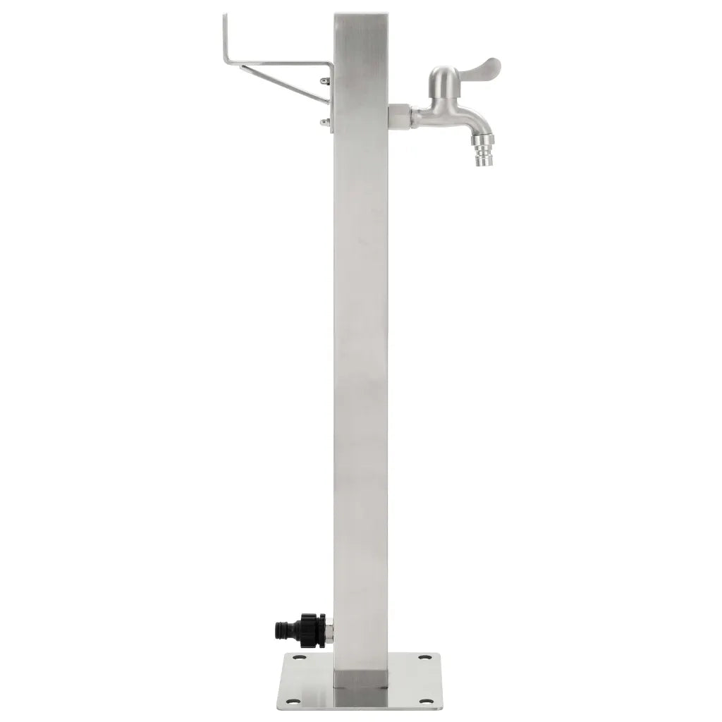 Fontanella a Colonna in Acciaio Inossidabile Quadrata 65 cm 45454