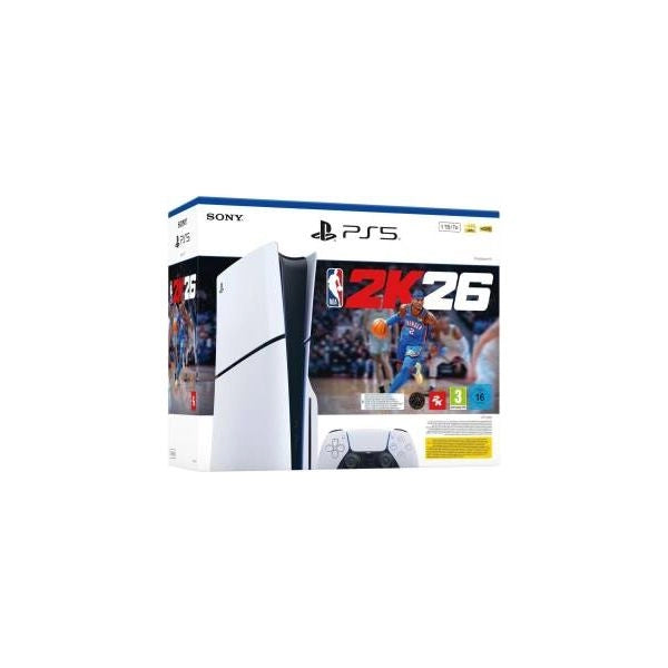 Console ps5 standard edition slim 1tb sony bundle nba 2k26 white italia - 0711719020073