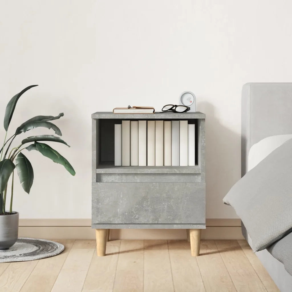 Set di 2 Comodini | Armadio da Notte | Mobiletto da notte Grigio Cemento 40x35x50 cm