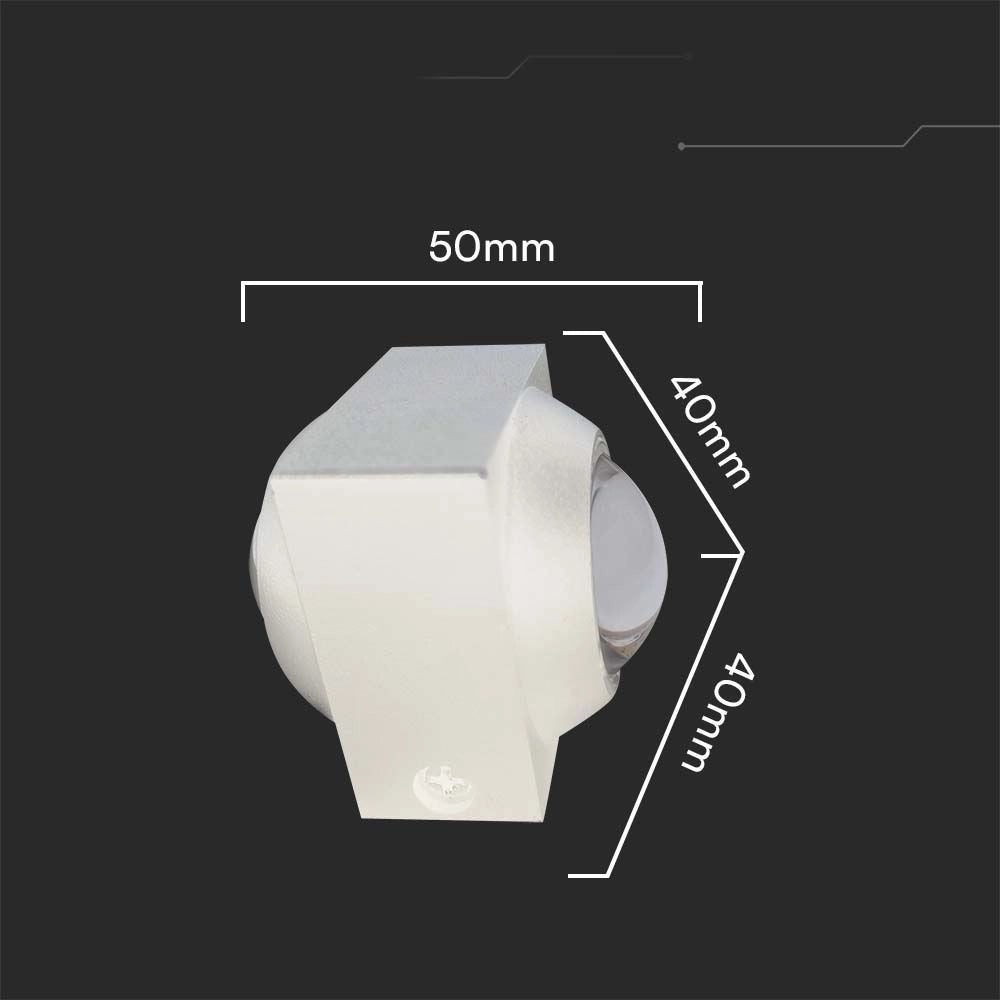 Applique esterna su/giù V-TAC 2W 3000K IP54 bianca
