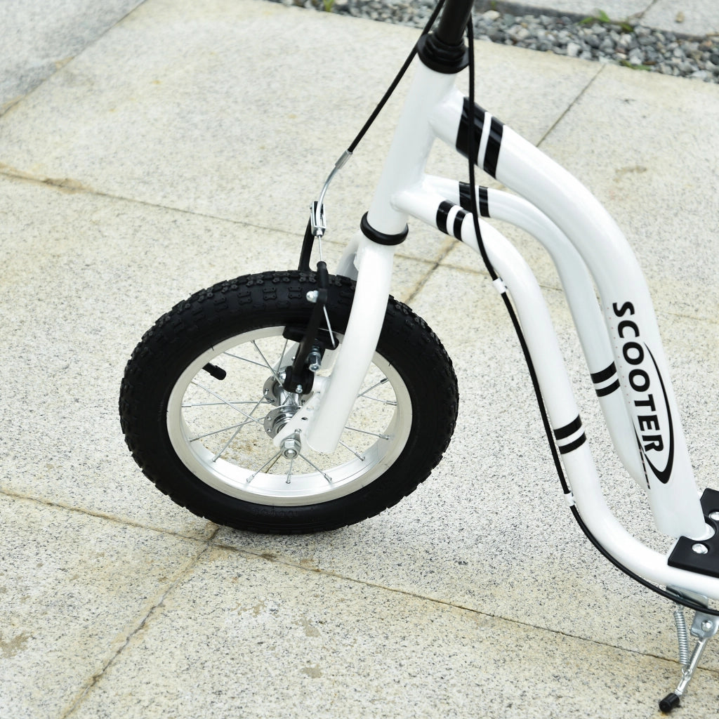 Monopattino per Bambini ¨C Xylo ¨C Manubrio Regolabile 85-95cm, Ruote Grandi, 2 Freni, Telaio Metallo, 5+ Anni, Max 100kg, Bianco