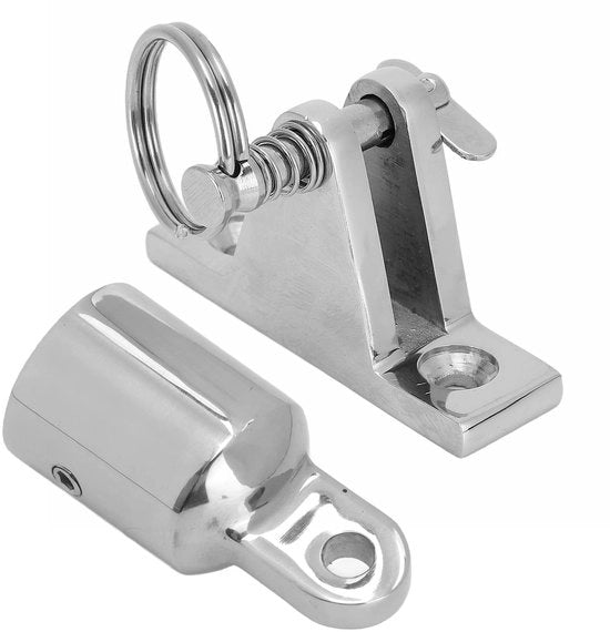 Montaggio Fitting per Tettuccio Bimini in Acciaio Inossidabile 316 - 22mm - Hardware per Estremità - Occhiello - Chiusura a Scharniere - Materiale Duraturo