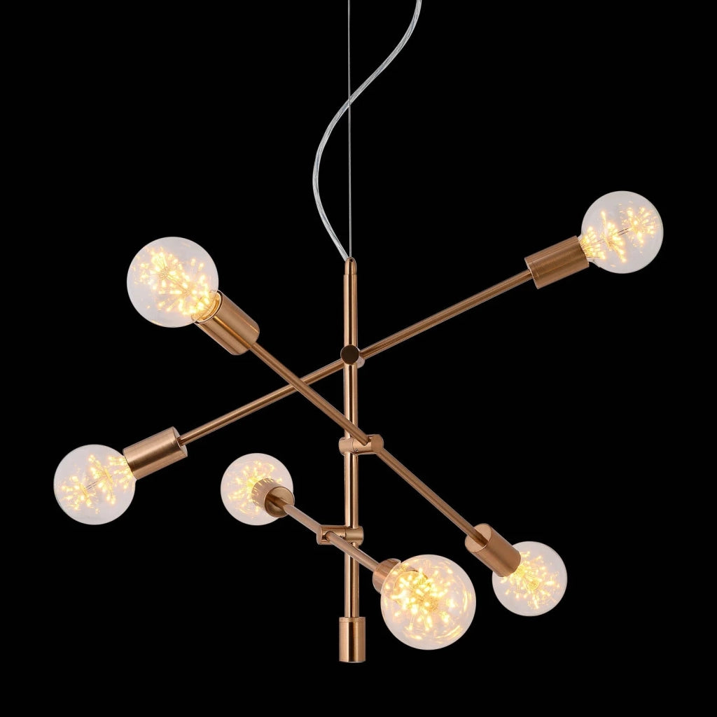 LÚZETE - LÁMPARA DE TECHO JUPITER 6 LUCES ORO