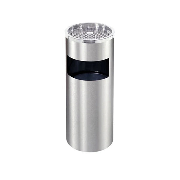 Posacenere con cestino circolare a griglia SMALL - Silver