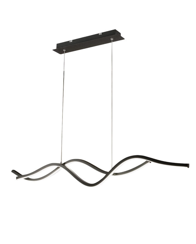 Lampadario a sospensione a led Sinuo 36W nero 3666-45-101 Fabas Luce