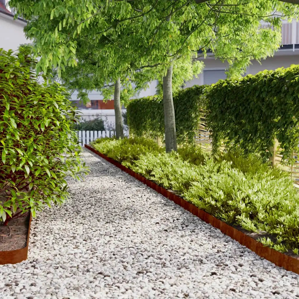 Bordura per Prato 10 pcs 10 x 103 cm Acciaio Corten Ruggine 821890
